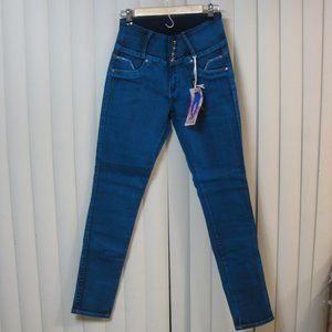 NWT Paisita Jeans teal blue levanta cola jeans jeggings 11